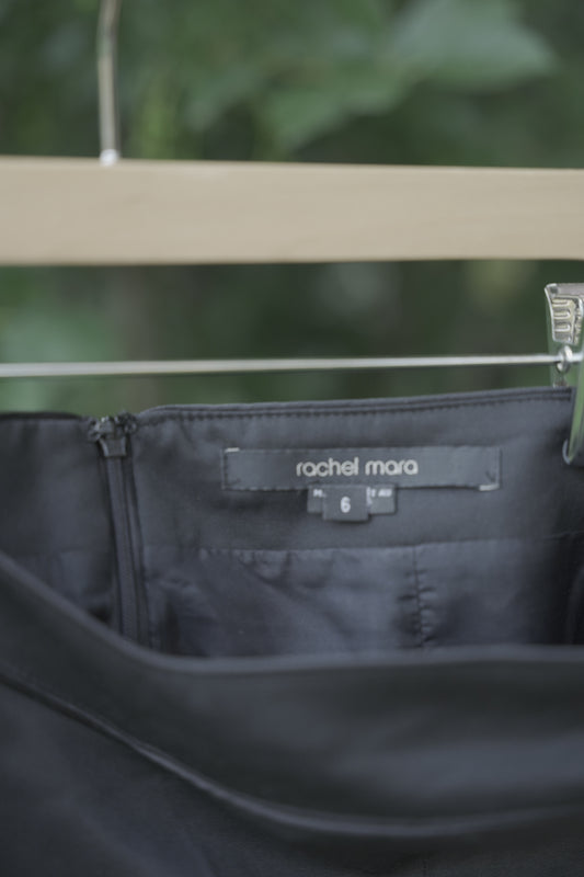 Pleated Black Strapless Mini Dress