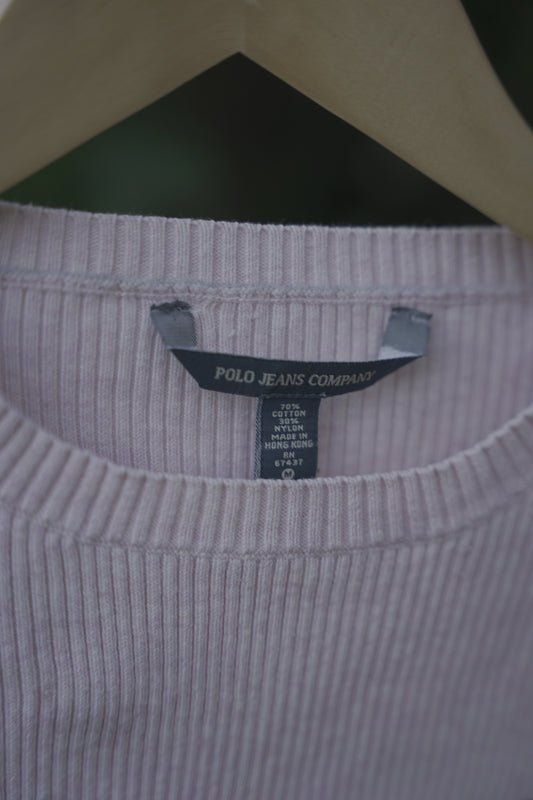 Ribbed Light Pink Long Sleeve