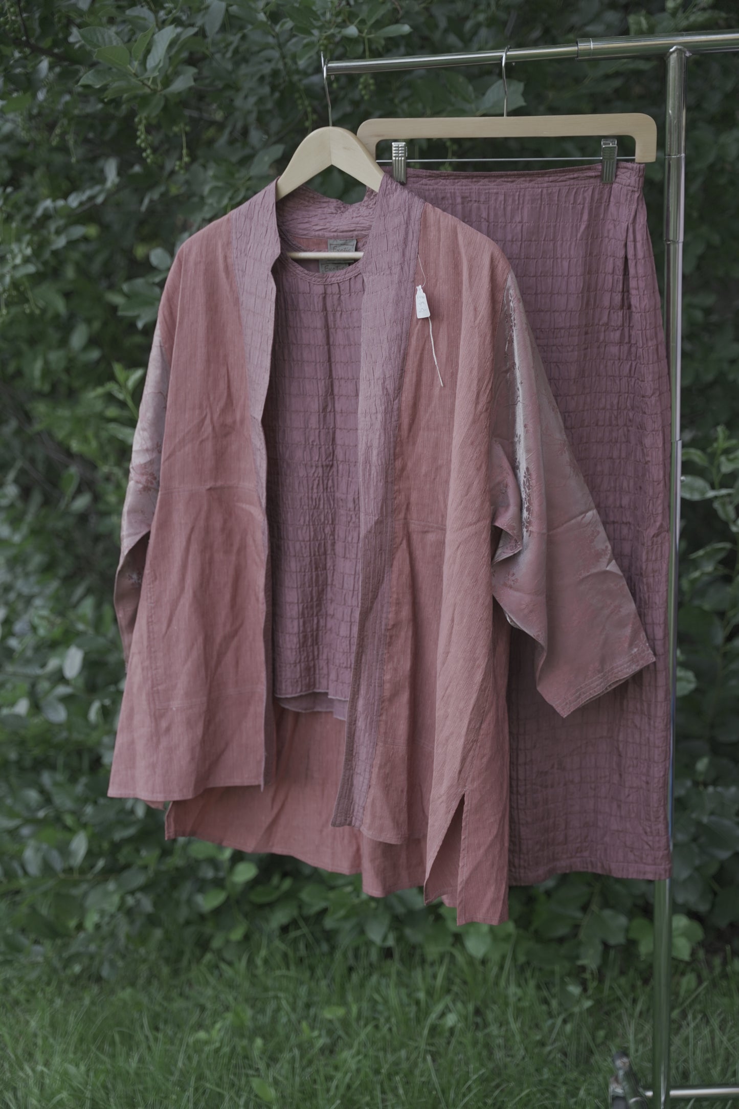Purple Silk Three Piece Set
