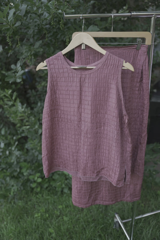 Purple Silk Three Piece Set