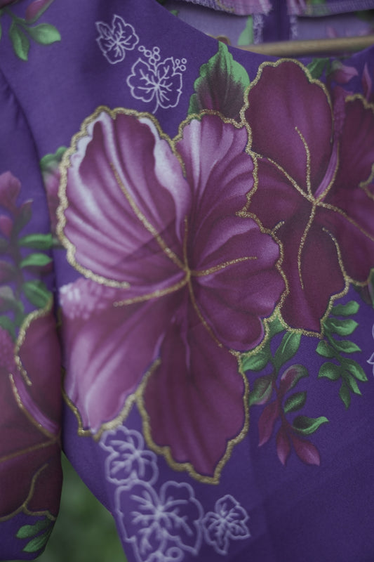 Hawaiian Purple Floral Dress