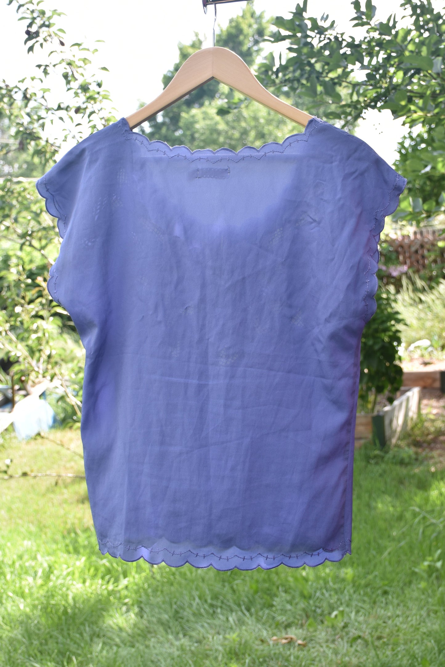 Purple Floral Cutout Top