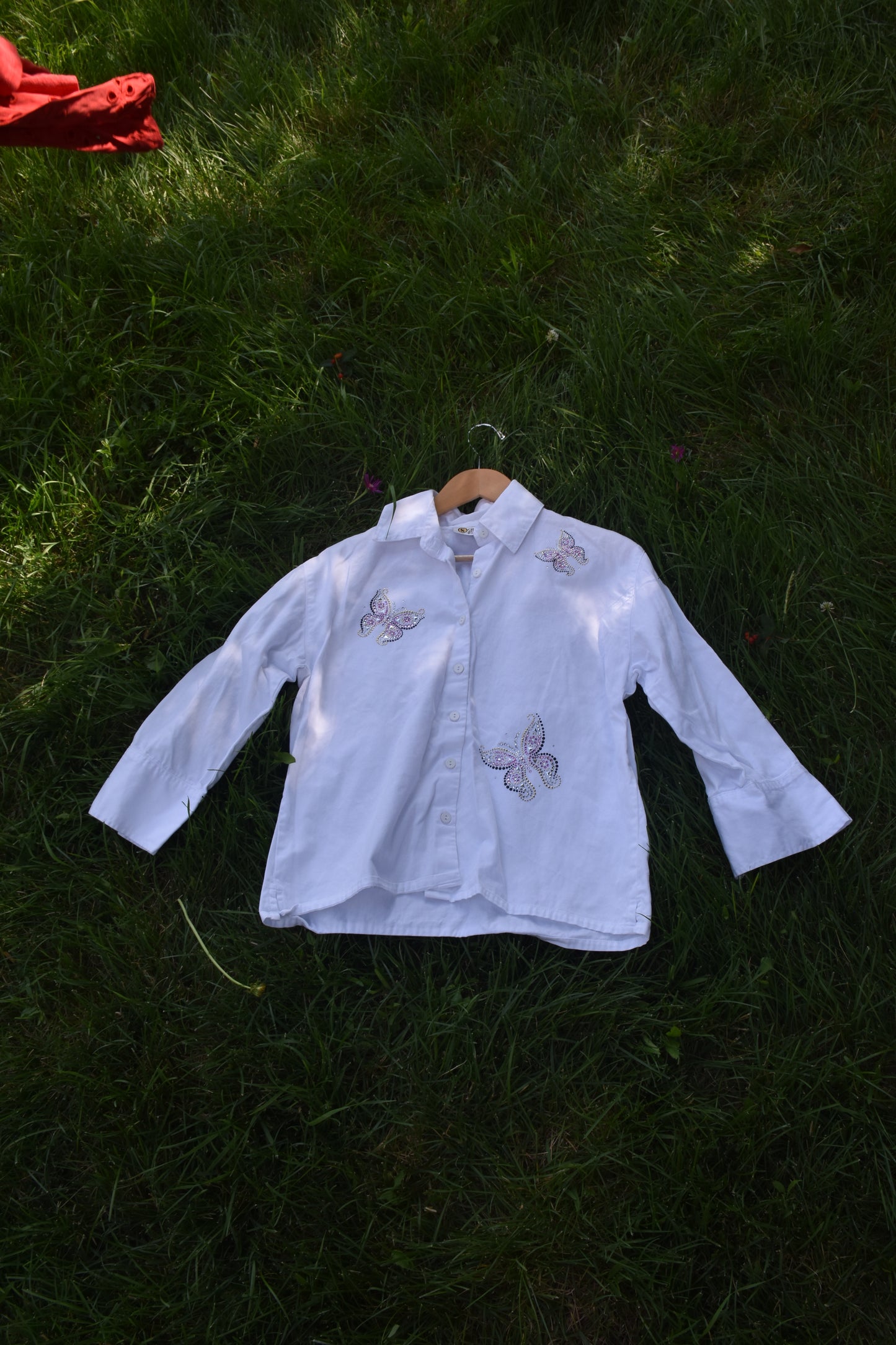 Butterfly Bedazzled Button Up