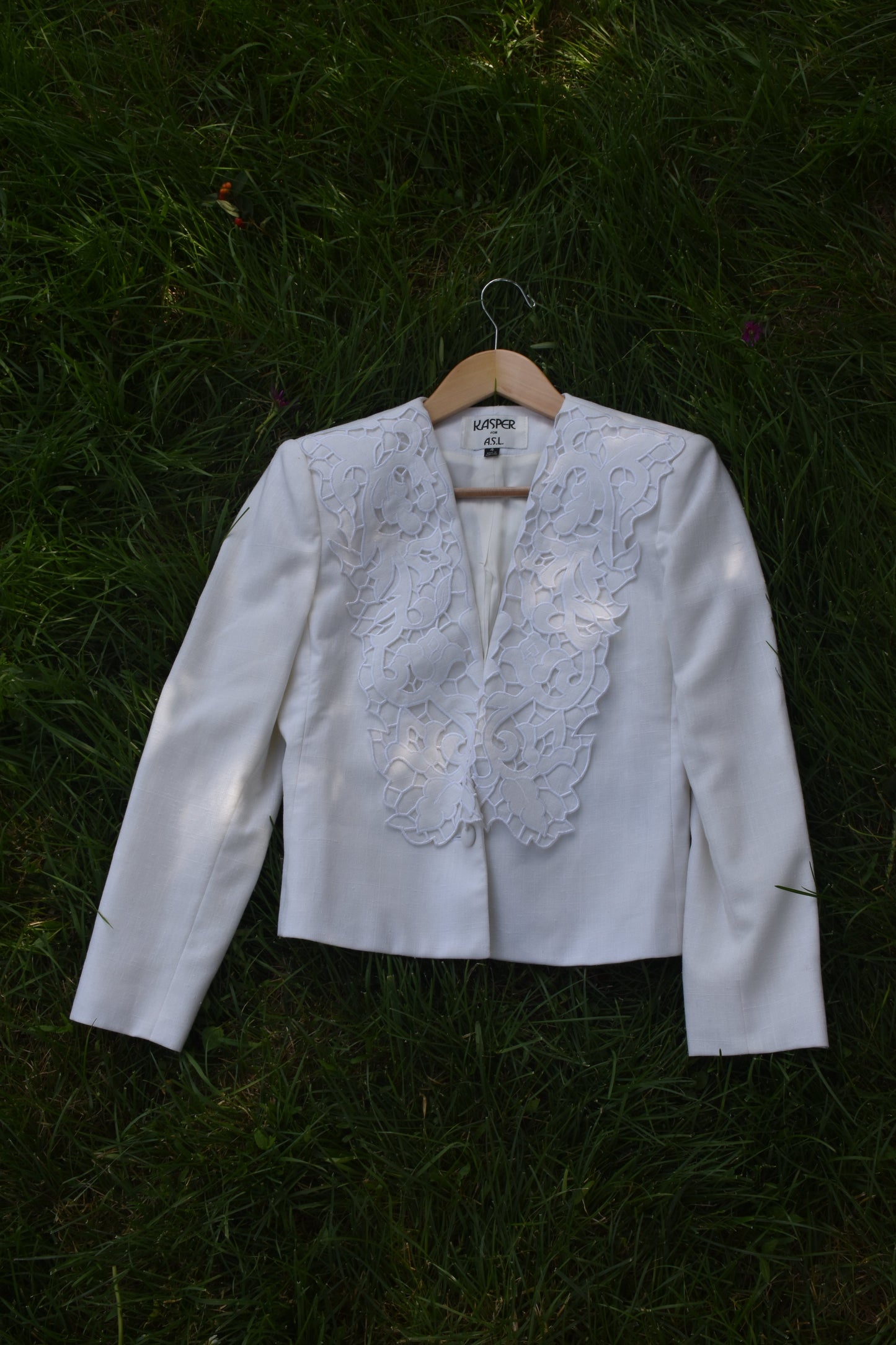 Creme Blazer with Stylized Lapel