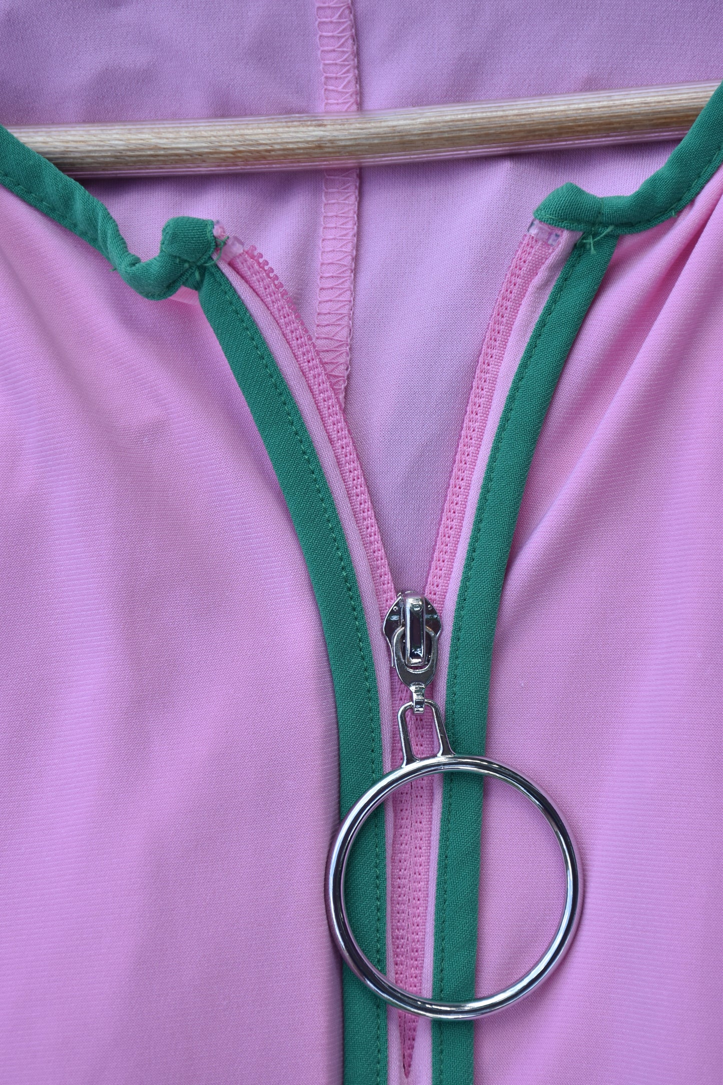 Pink & Green Sleeveless Straight-line Dress
