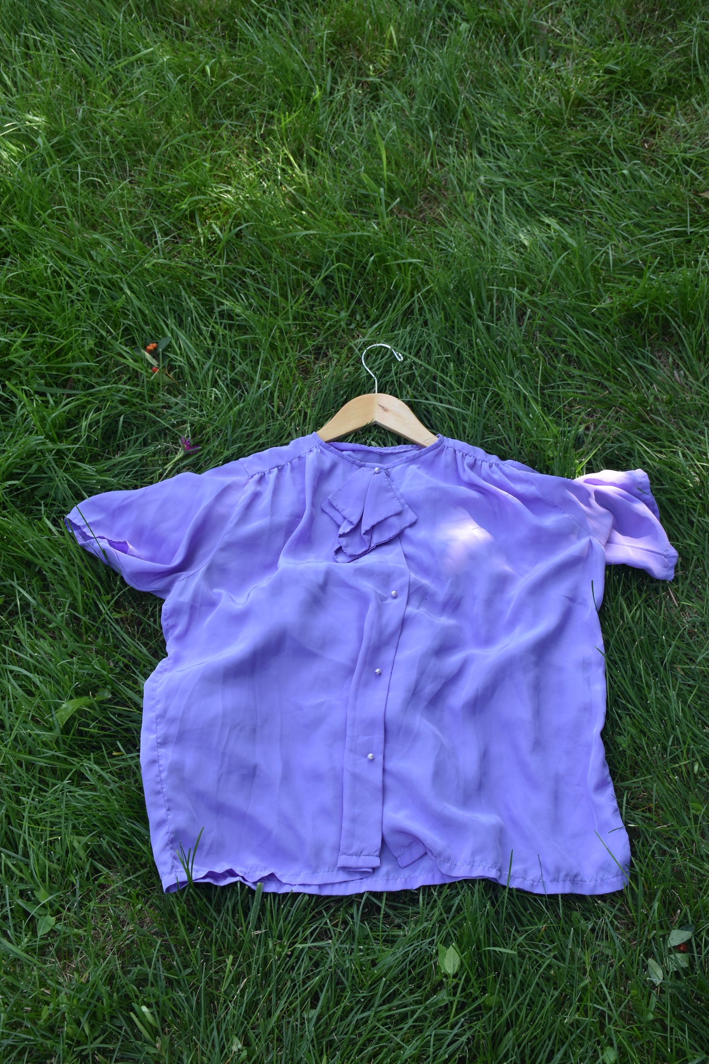 Lavender Short Sleeve Lightweight Blouse