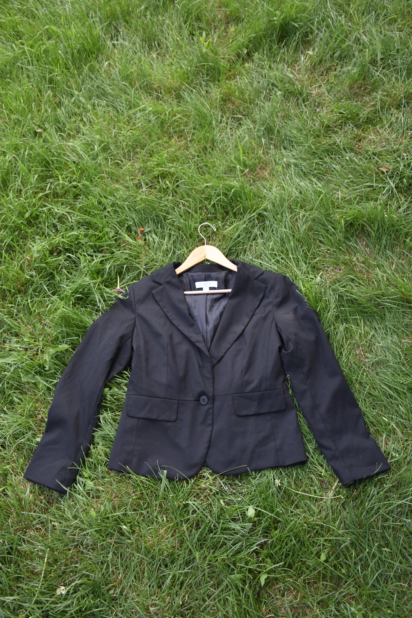 Black Blazer with Shoulder Pads