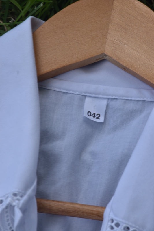 White Vintage Three Quarter Sleeve Blouse