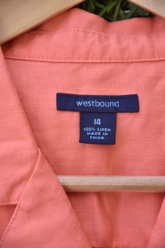 Peach Linen Button Down