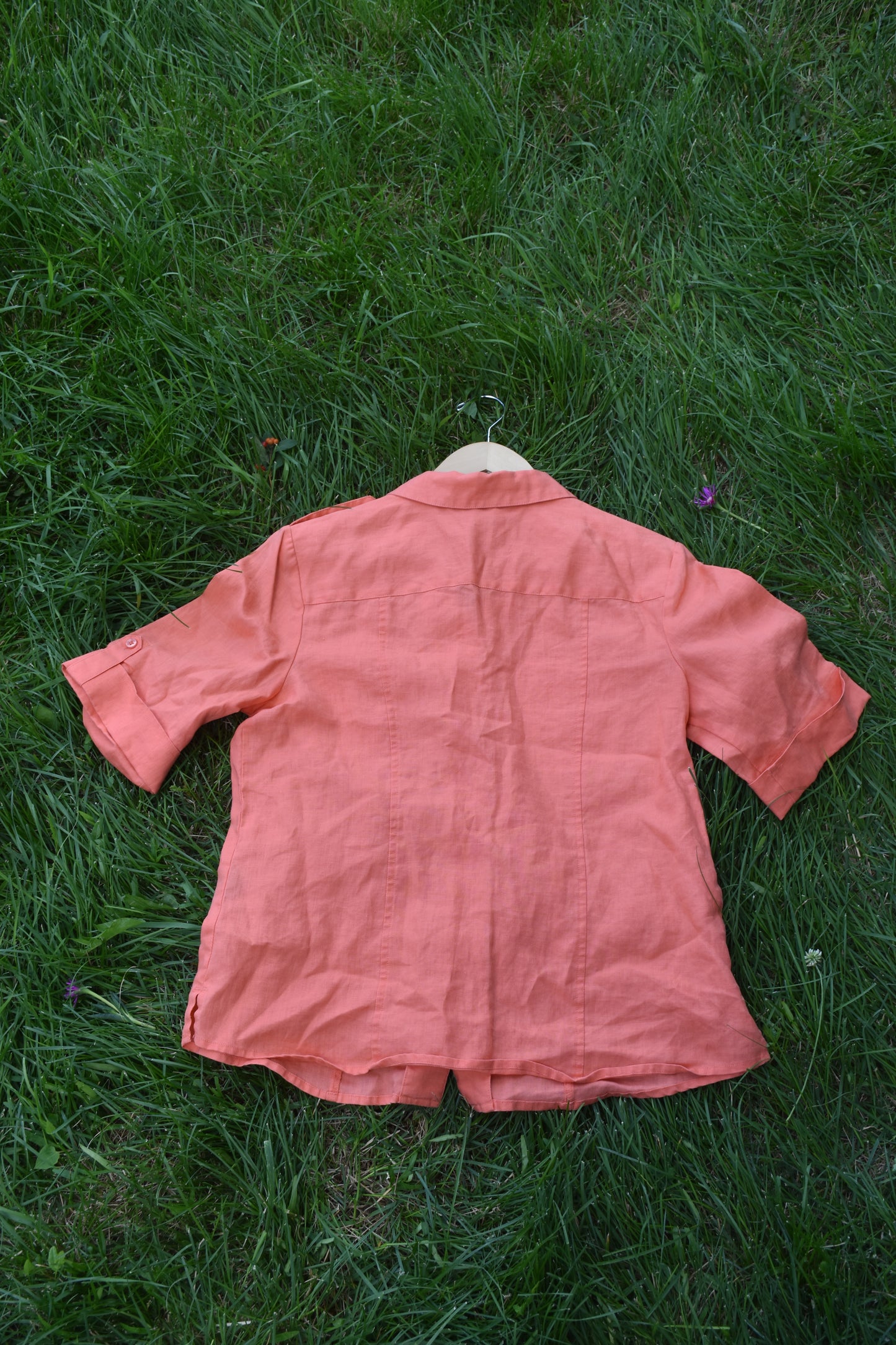 Peach Linen Button Down