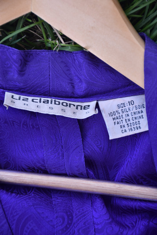 Vintage Purple Longsleeve Dress with Matching Belt