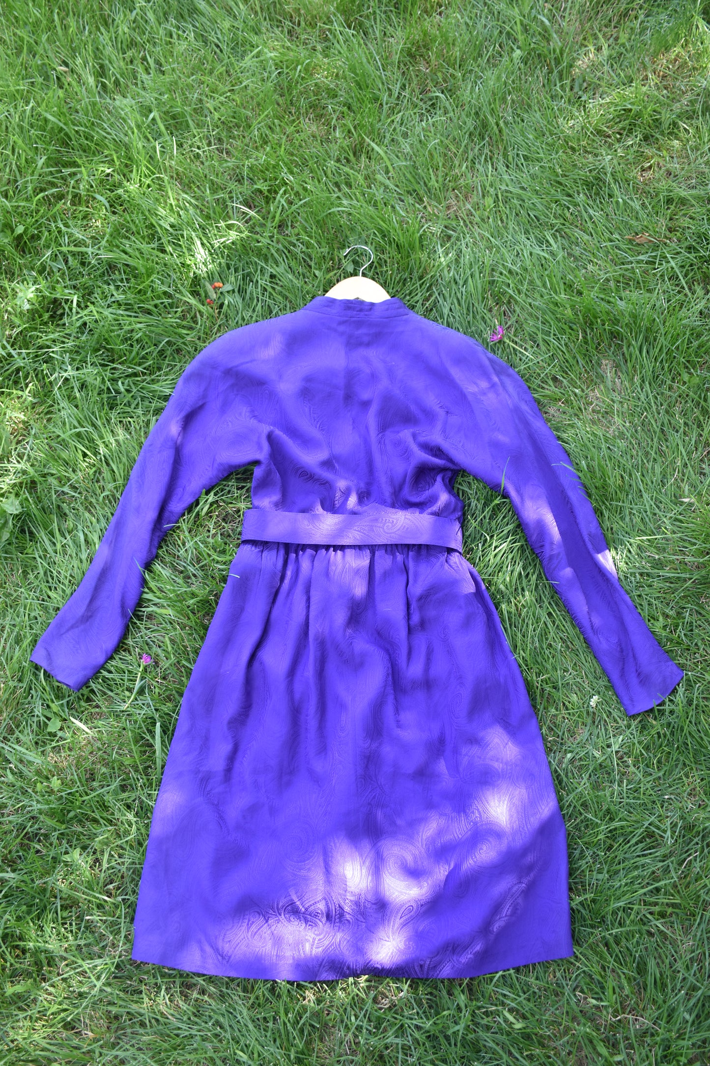 Vintage Purple Longsleeve Dress with Matching Belt