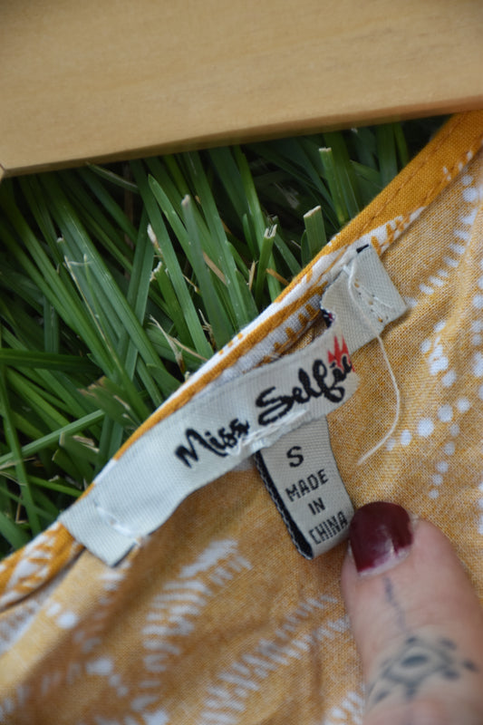 Mustard Yellow Tropical Two Piece Set