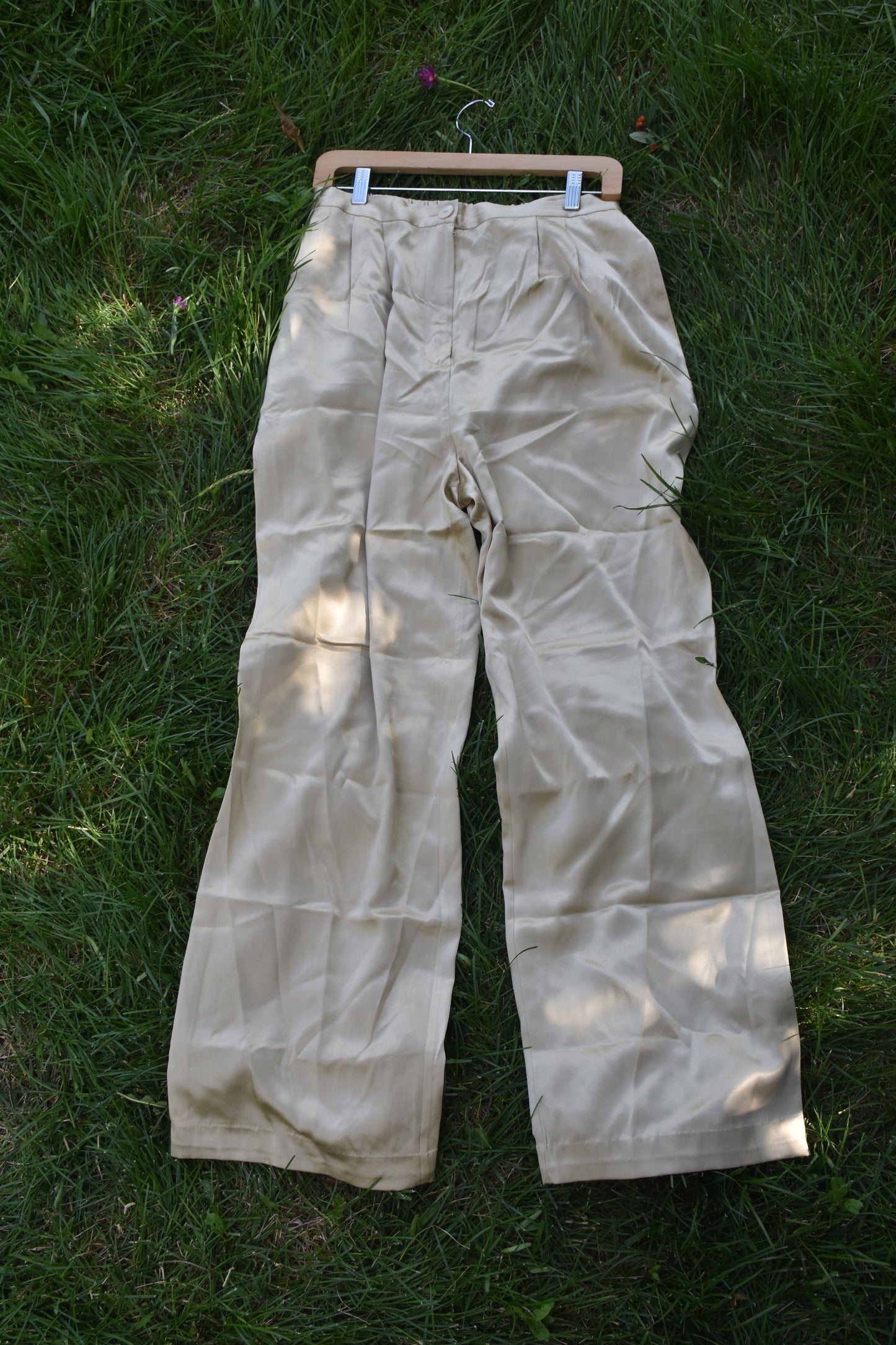 Gold Silk Dress Pants