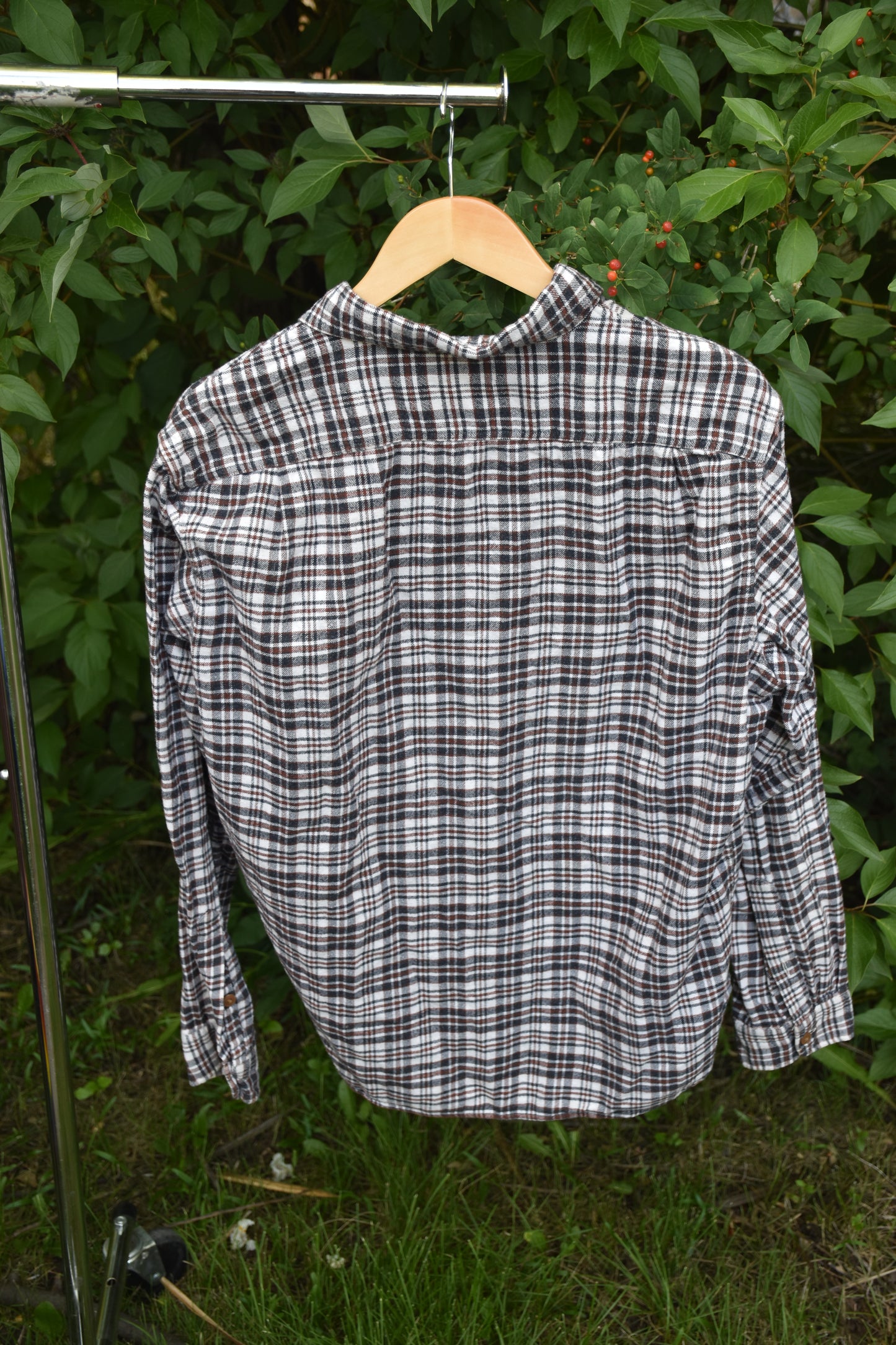 Brown Bue and Tan Long Sleeve Flannel Button Down