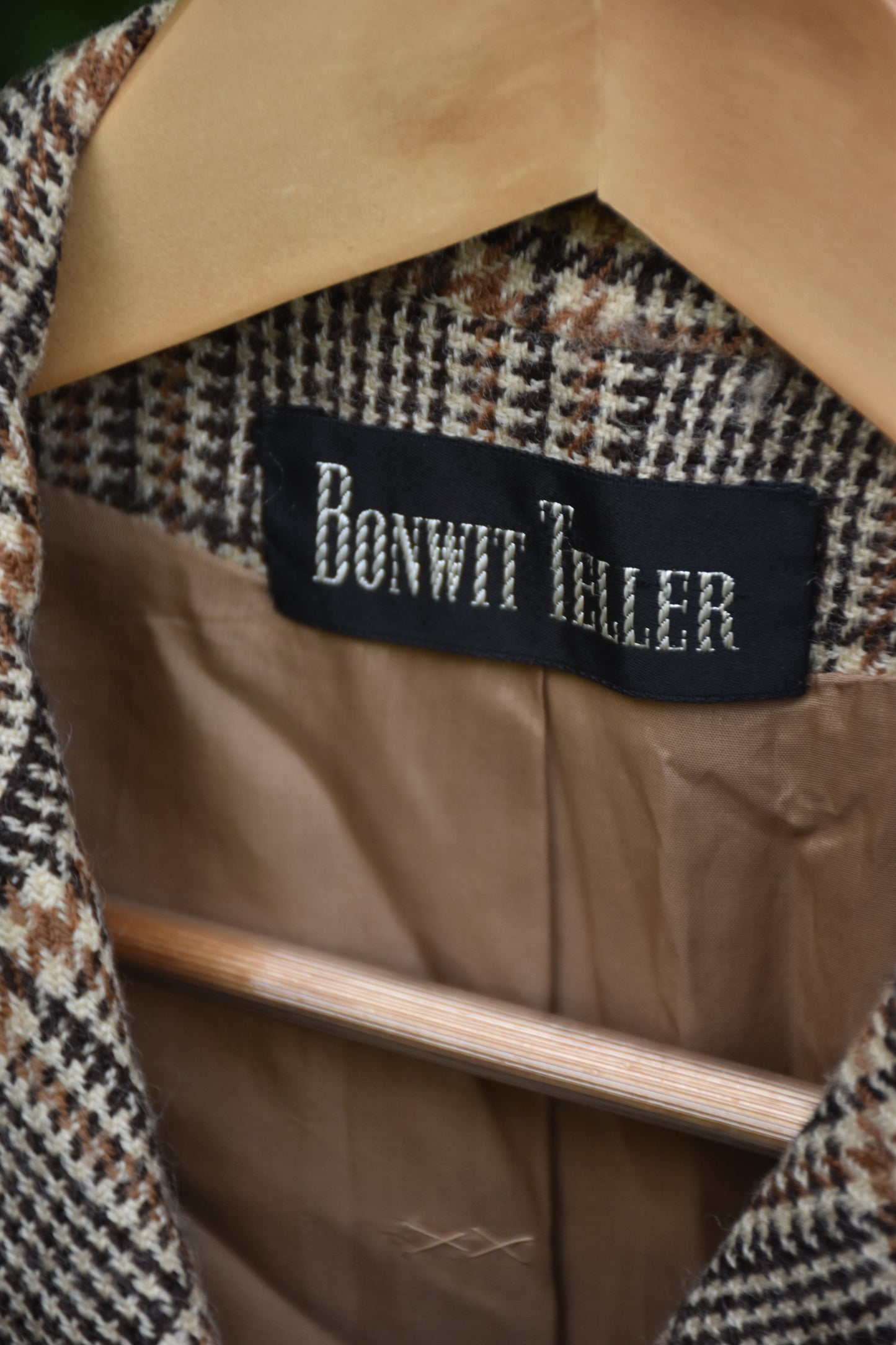 Brown and Tan Flannel Patterned Vintage Button Down Blazer