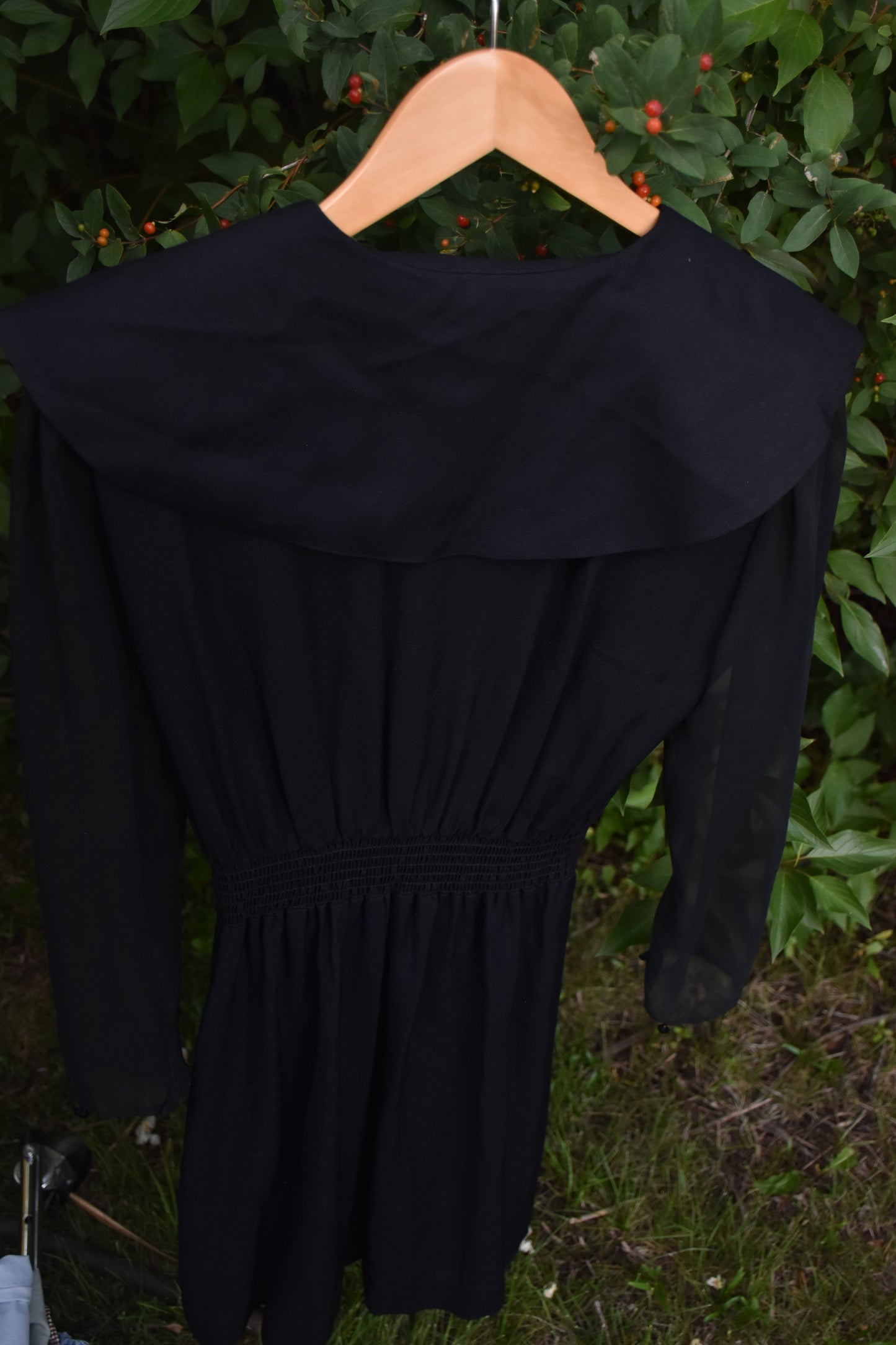 Black Structured Tea-Length Dress