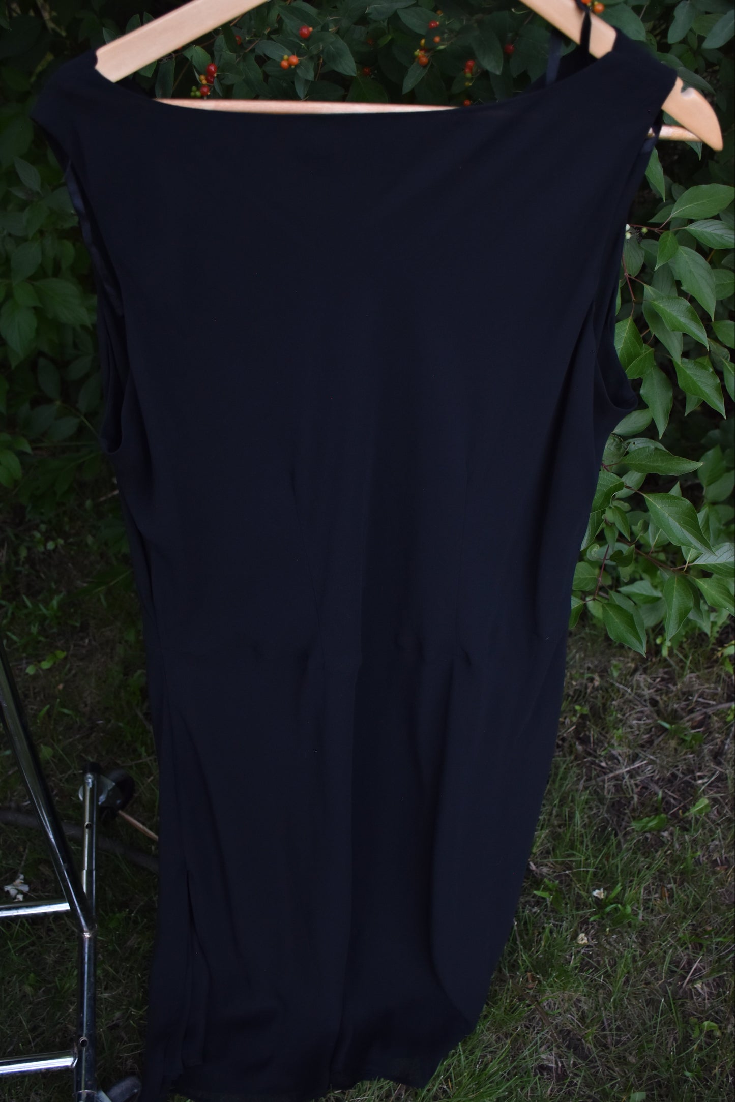 Black Floor Length Cowl Neck Dress
