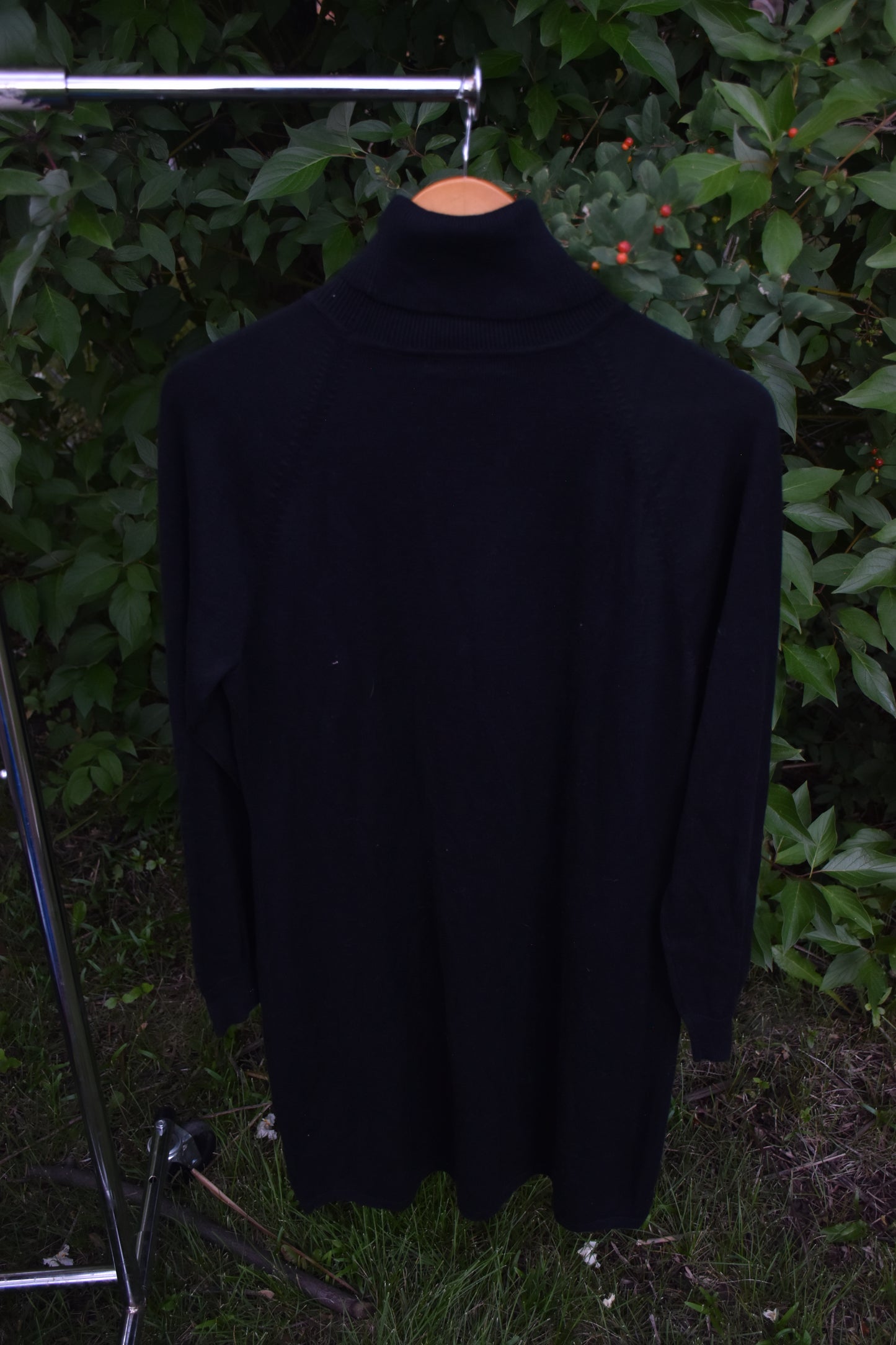 Black Long Sleeve Turtleneck Sweater Dress
