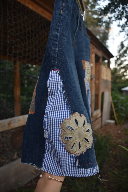 Upcycled Patched Jean Shorts