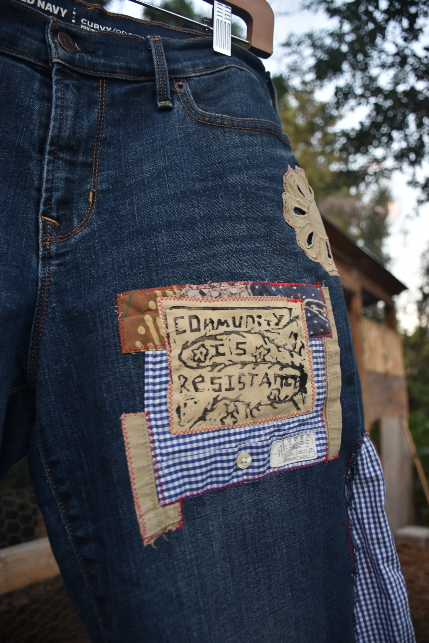 Upcycled Patched Jean Shorts