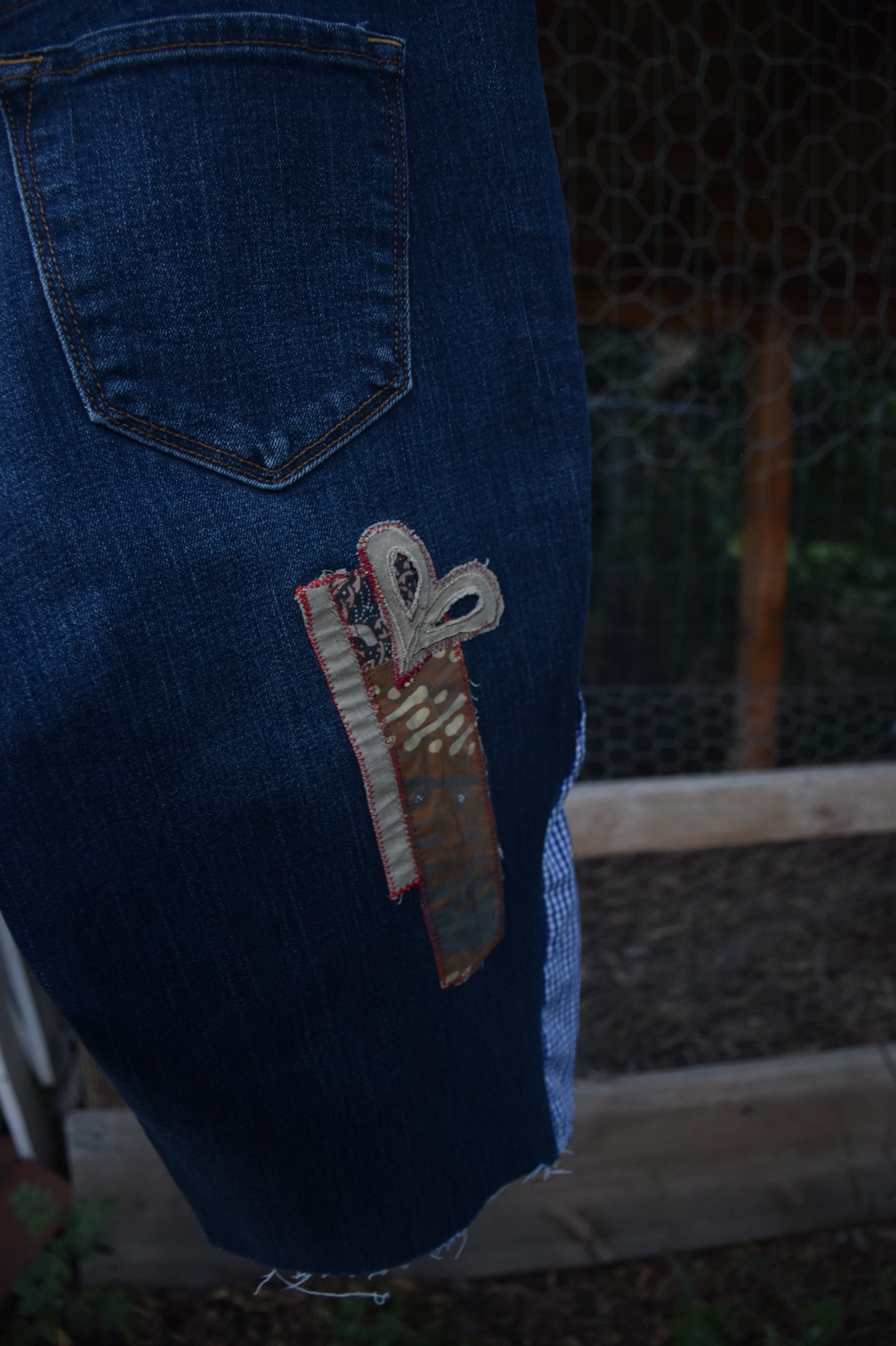 Upcycled Patched Jean Shorts