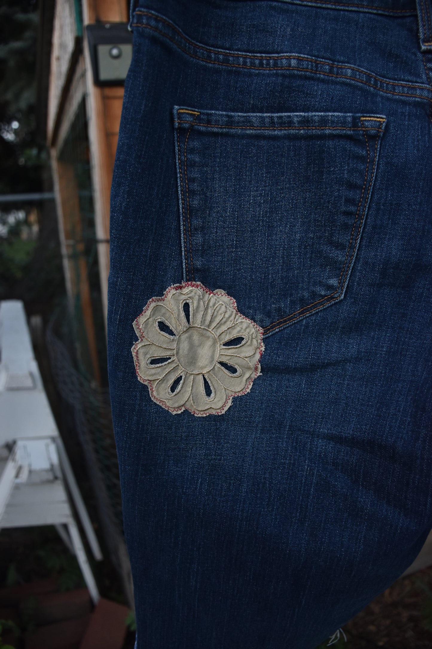 Upcycled Patched Jean Shorts