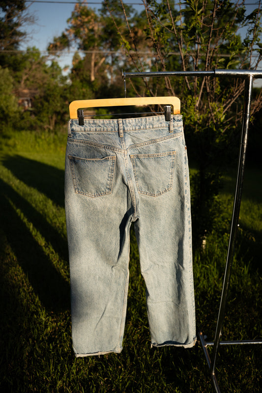 Light Wash Denim Wide Leg Jeans