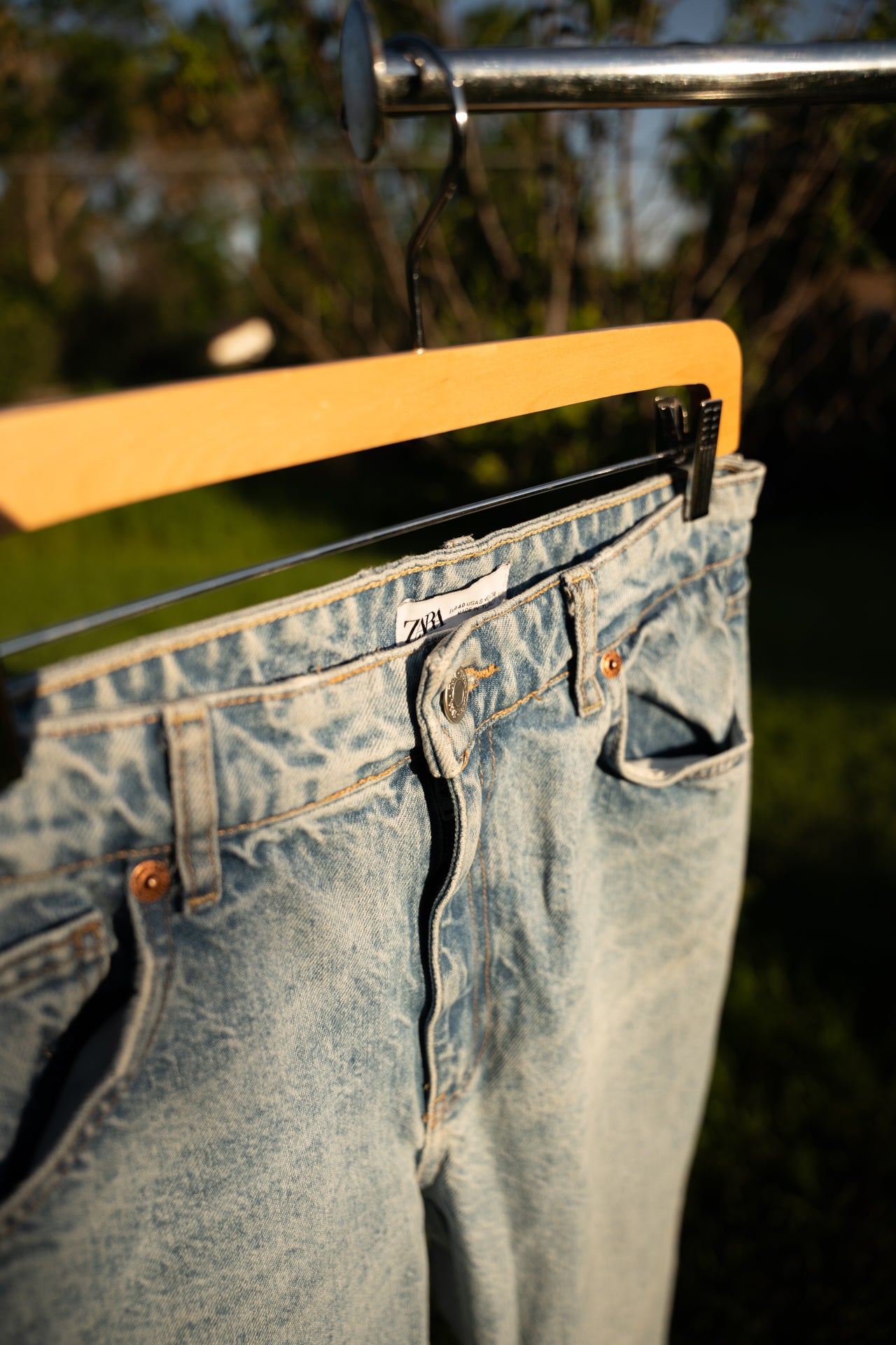 Light Wash Denim Wide Leg Jeans