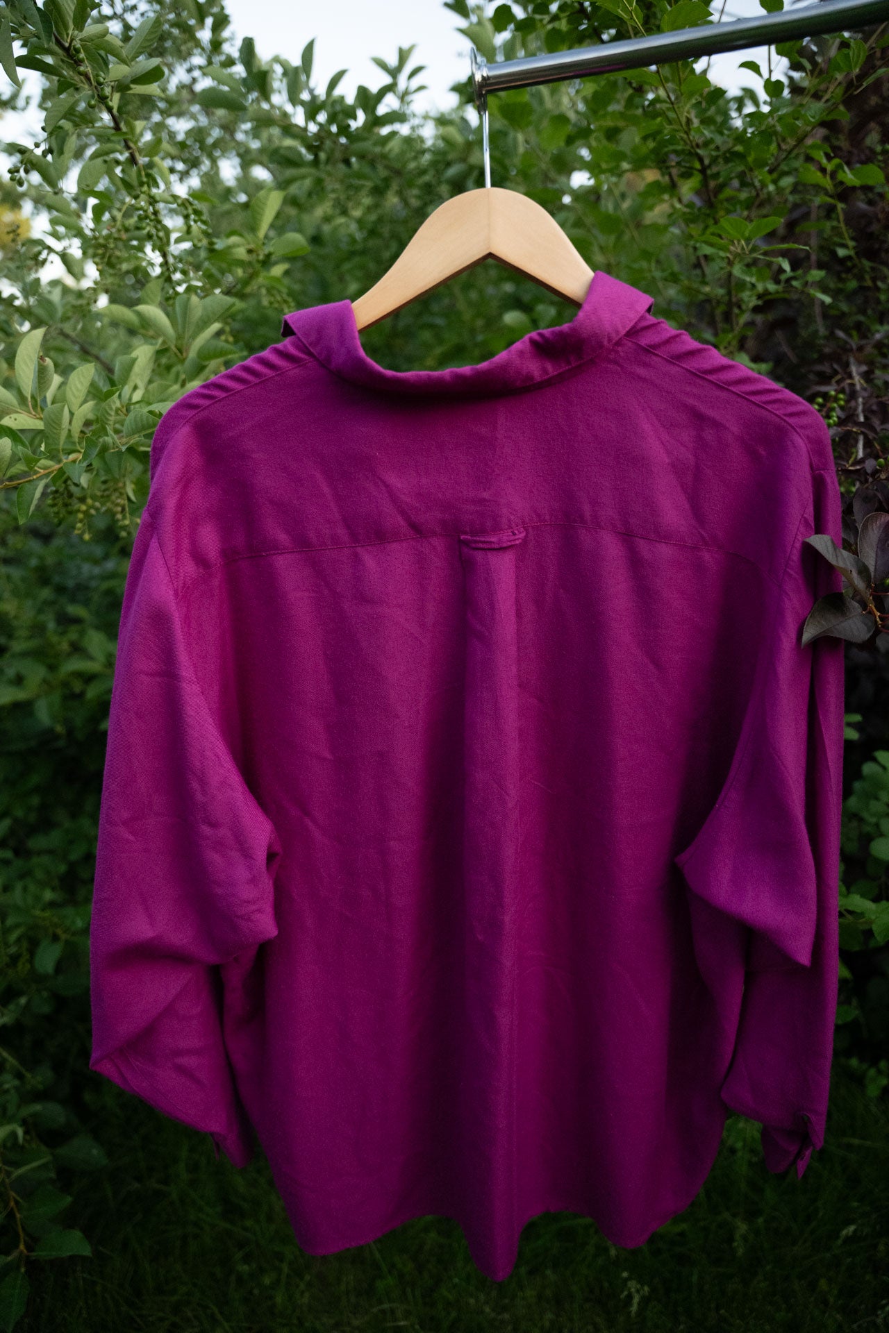 Magenta Long Sleeve Button Up
