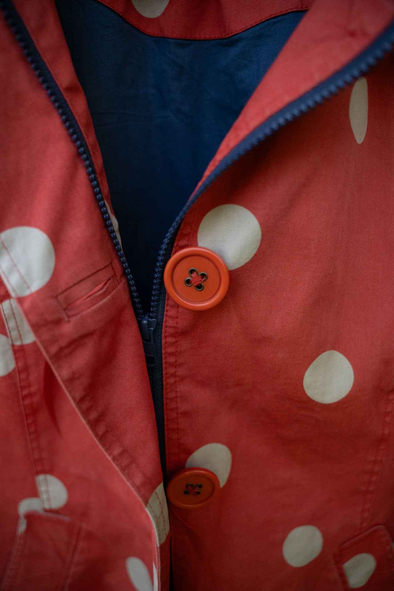 Orange Polka Dot Raincoat