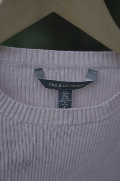 Ribbed Pink Long Sleeve