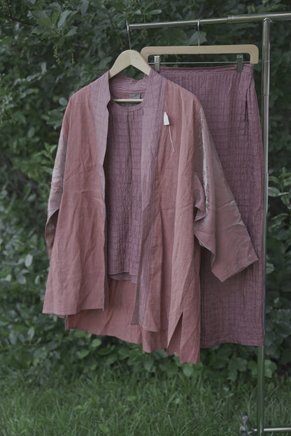 Purple Silk Three Piece Set