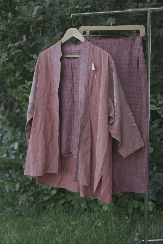 Purple Silk Three Piece Set