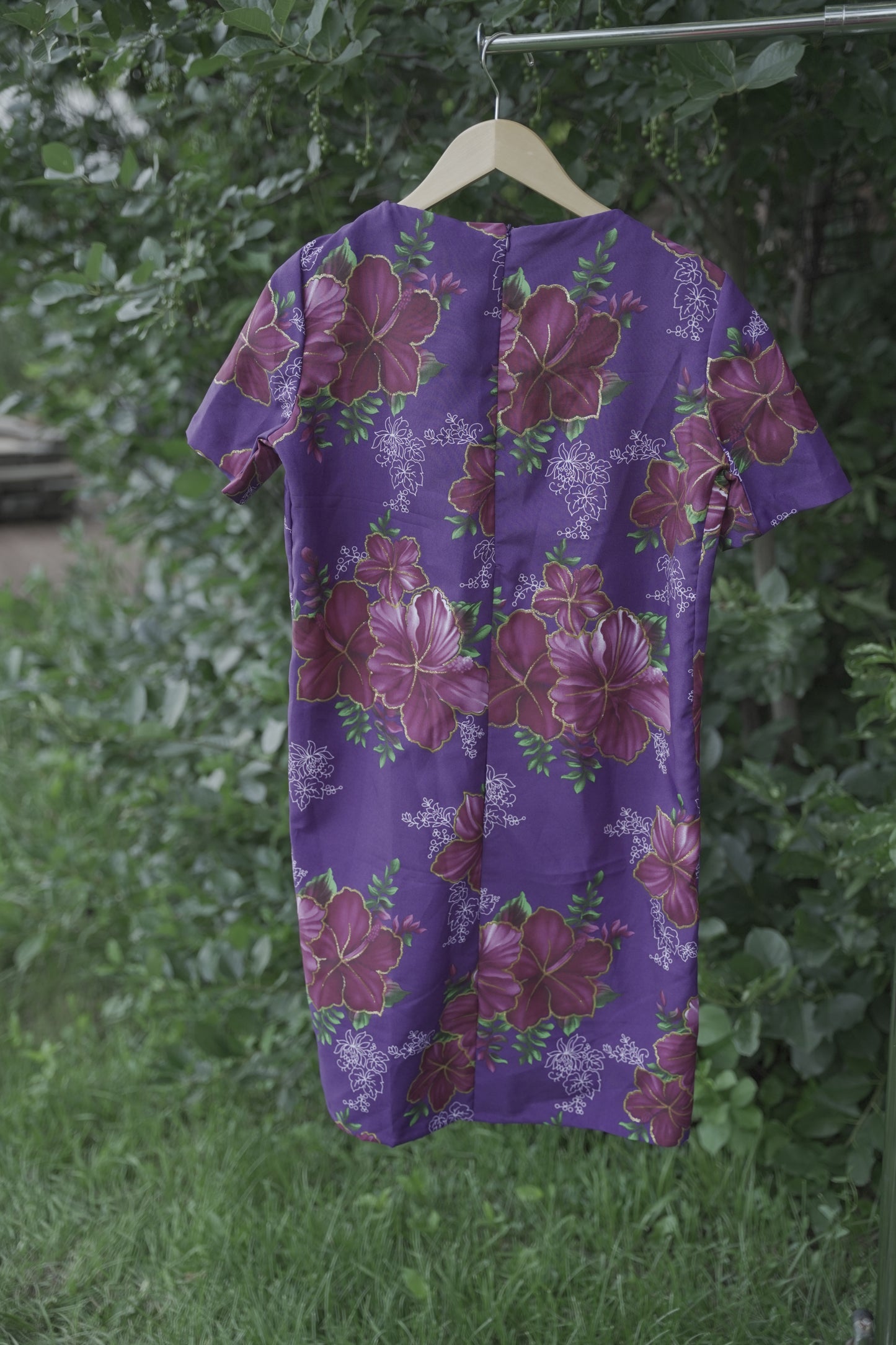 Hawaiian Purple Floral Dress