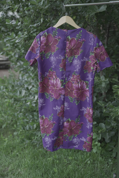 Hawaiian Purple Floral Dress