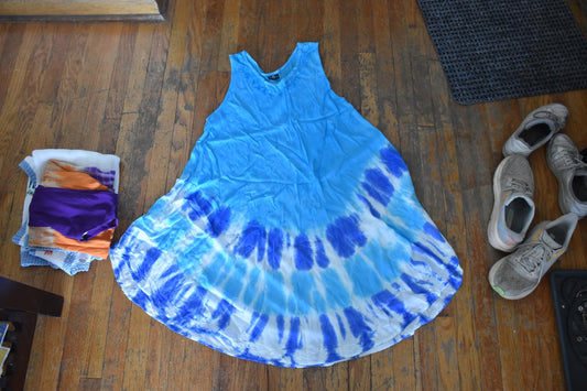 Blue Tie Dye Dress