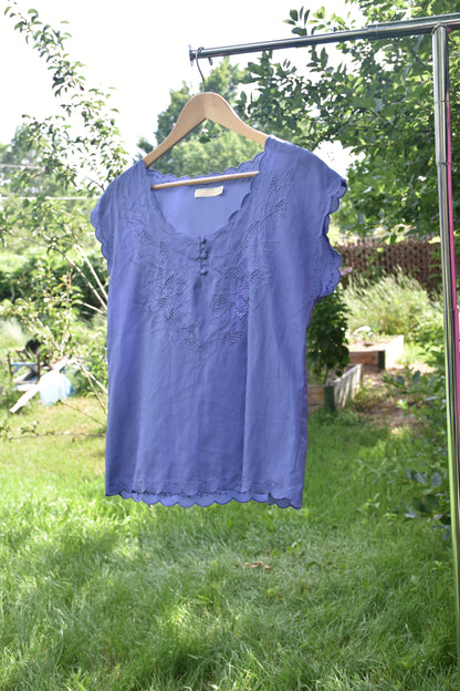 Purple Floral Sleeveless Top