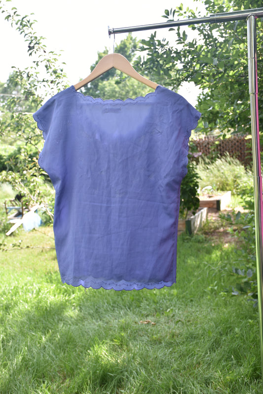 Purple Floral Sleeveless Top