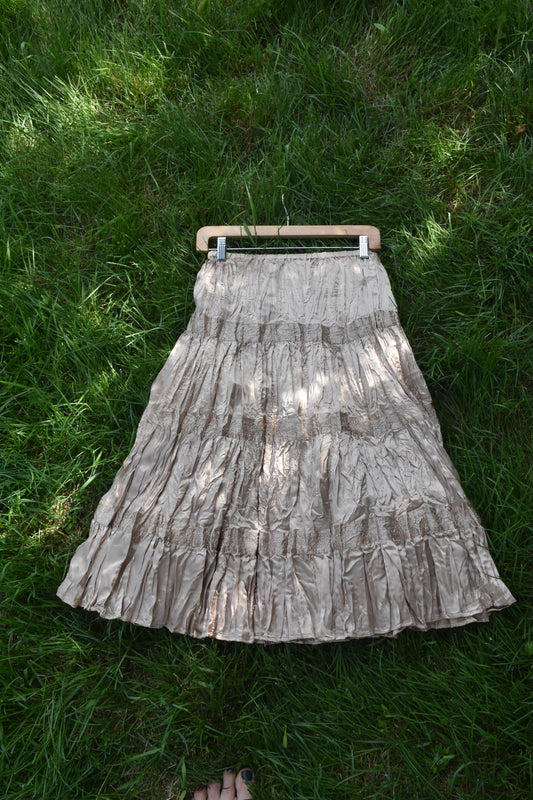 Gold Polyester Skirt