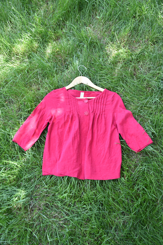 Three Quarter Sleeve Red Top