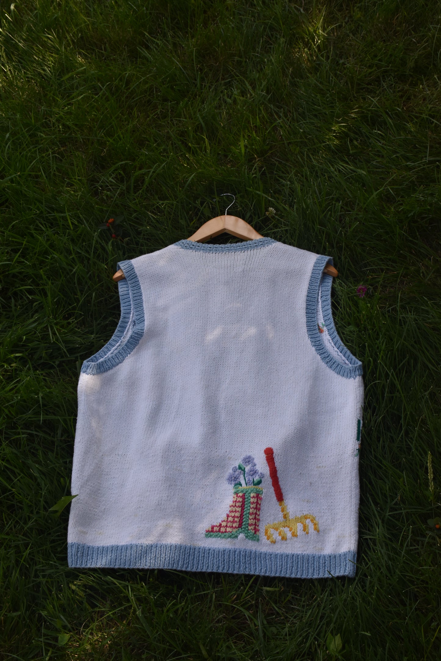 Embroidered Vintage Knit Gardening Vest