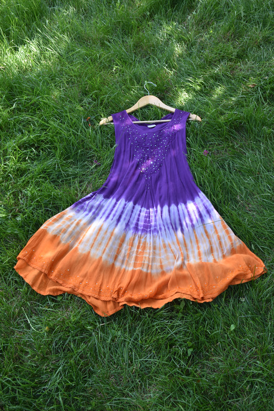 Purple and Orange Tiedye dress