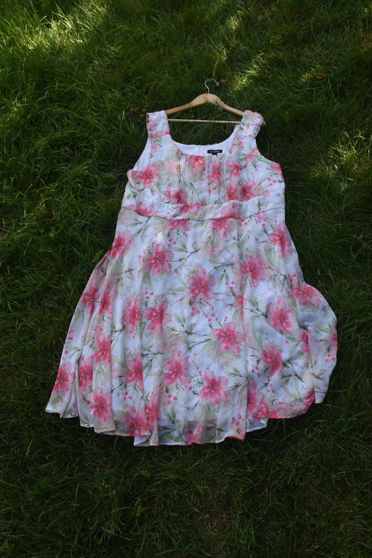 Pink and Green Floral Dress