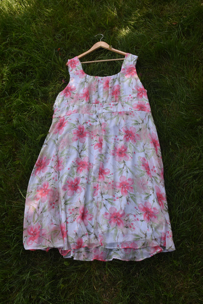 Pink and Green Floral Dress