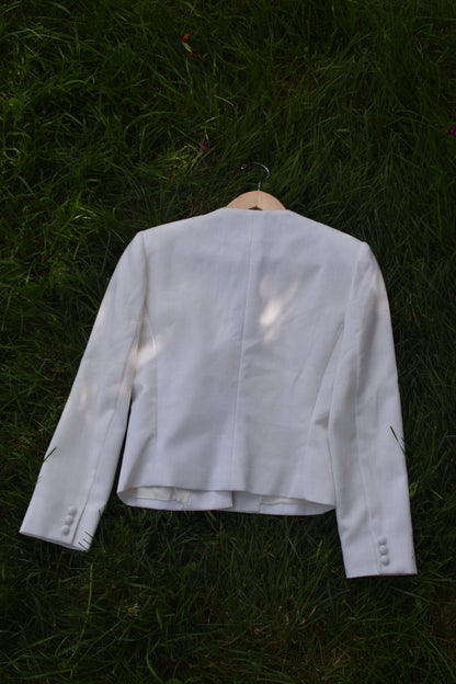 Creme Blazer with Stylized Lapel