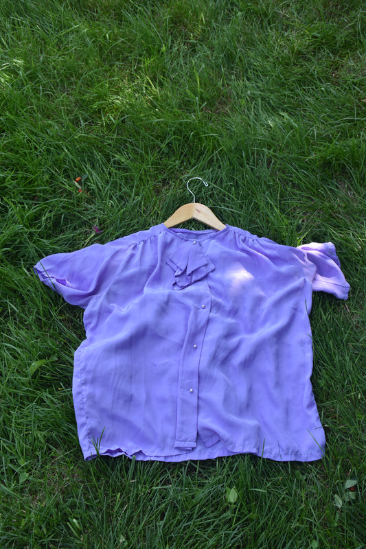 Lavender Short Sleeve Lightweight Blouse