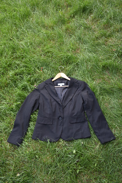 Black Blazer with Shoulder Pads