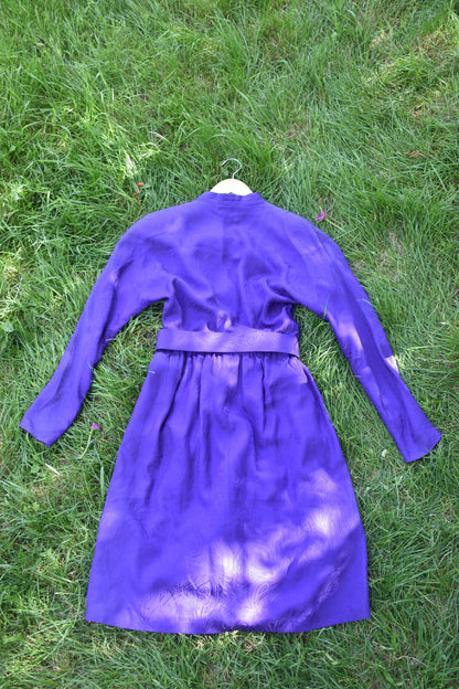 Vintage Purple Longsleeve Dress with Matching Belt