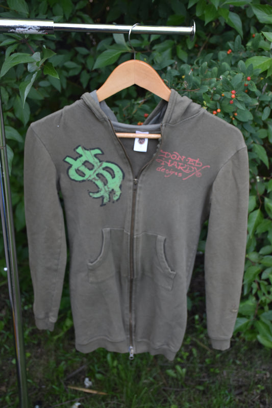 Army Green Zip Up Hoodie
